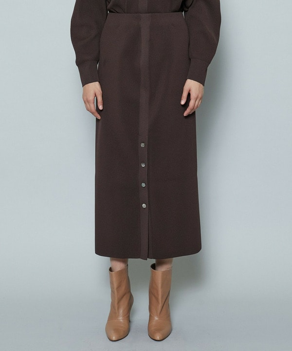 ポリエステルニットロングタイトスカート 詳細画像