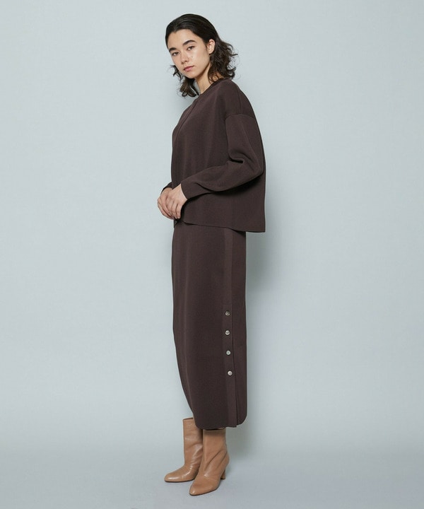 ポリエステルニットロングタイトスカート 詳細画像