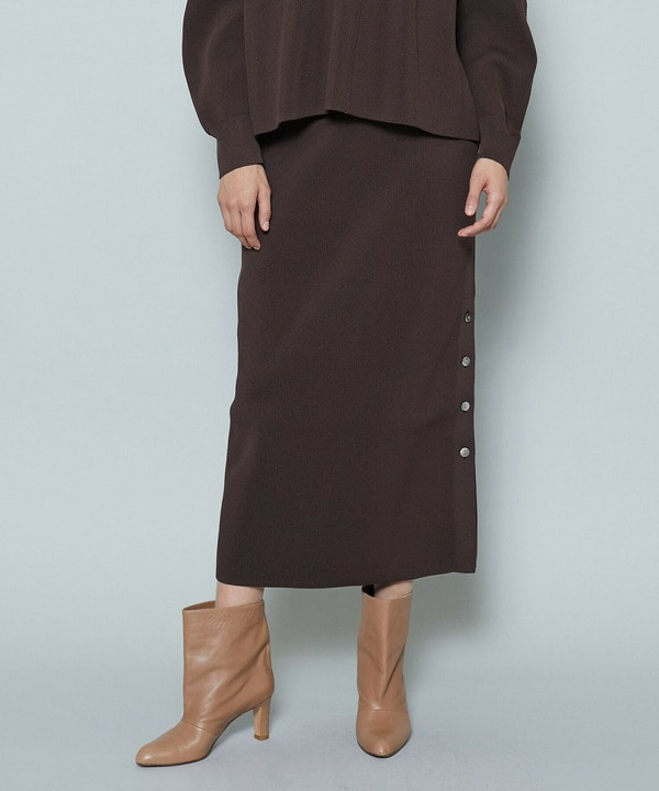 ポリエステルニットロングタイトスカート