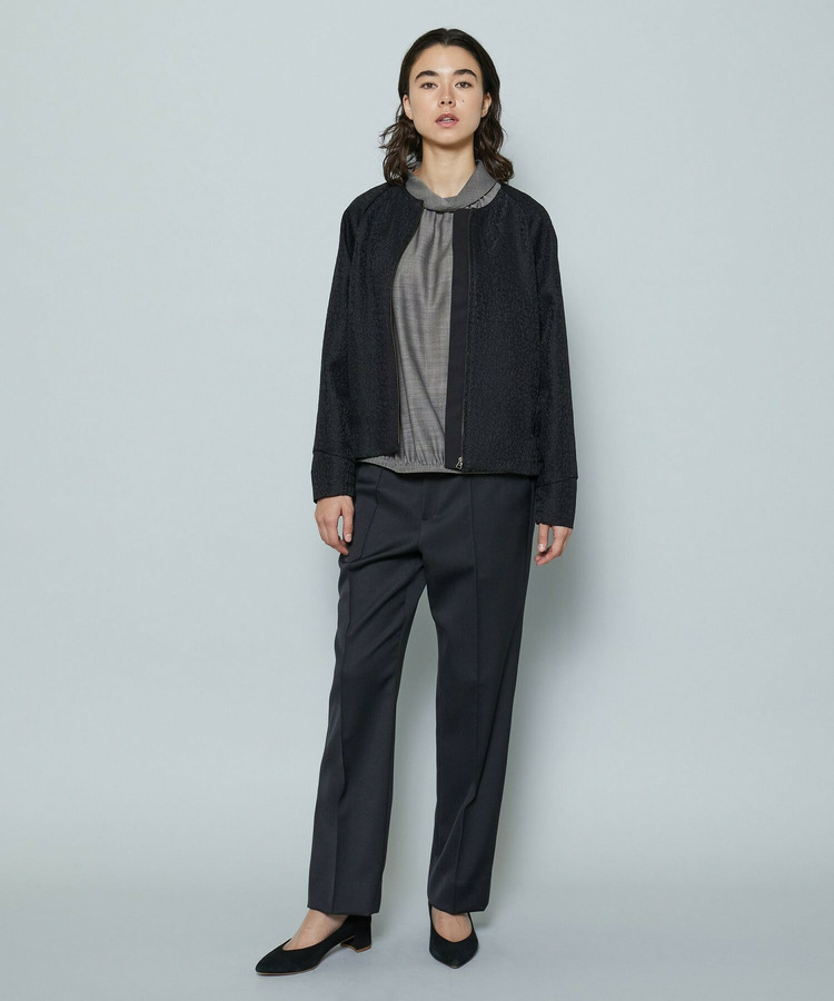 ストレッチサテンストレートパンツ 詳細画像