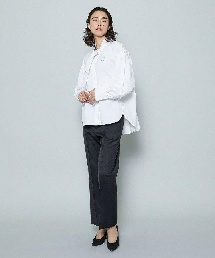 ストレッチサテンストレートパンツ 詳細画像