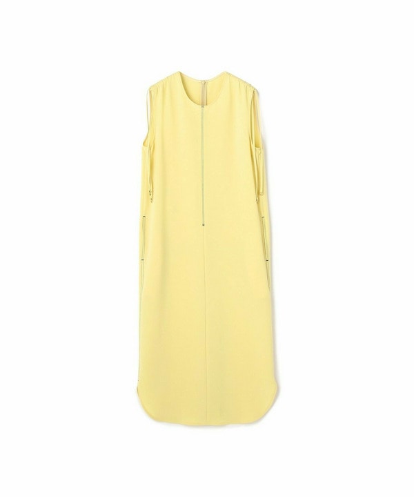LIGHT DOUBLE CLOTH SHOULDER GATHER BELTED DRESS 詳細画像