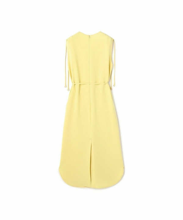 LIGHT DOUBLE CLOTH SHOULDER GATHER BELTED DRESS 詳細画像