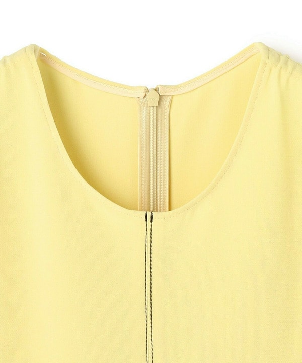 LIGHT DOUBLE CLOTH SHOULDER GATHER BELTED DRESS 詳細画像