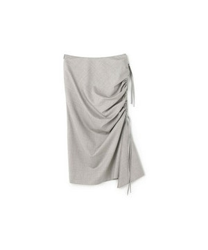 STRETCH WOOL RUFFLED SKIRT