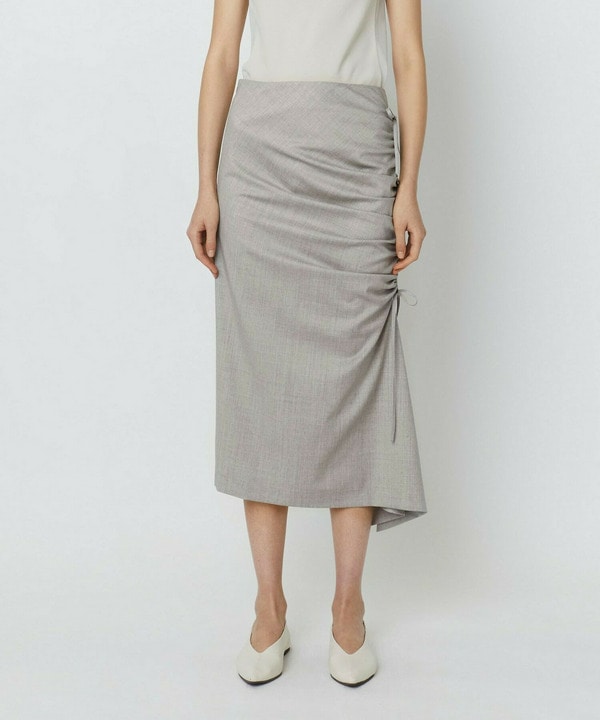 STRETCH WOOL RUFFLED SKIRT 詳細画像