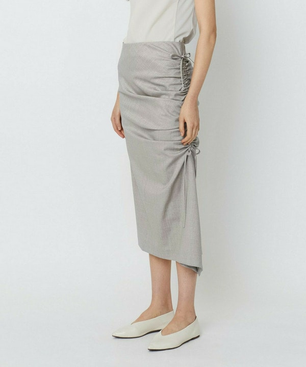 STRETCH WOOL RUFFLED SKIRT 詳細画像