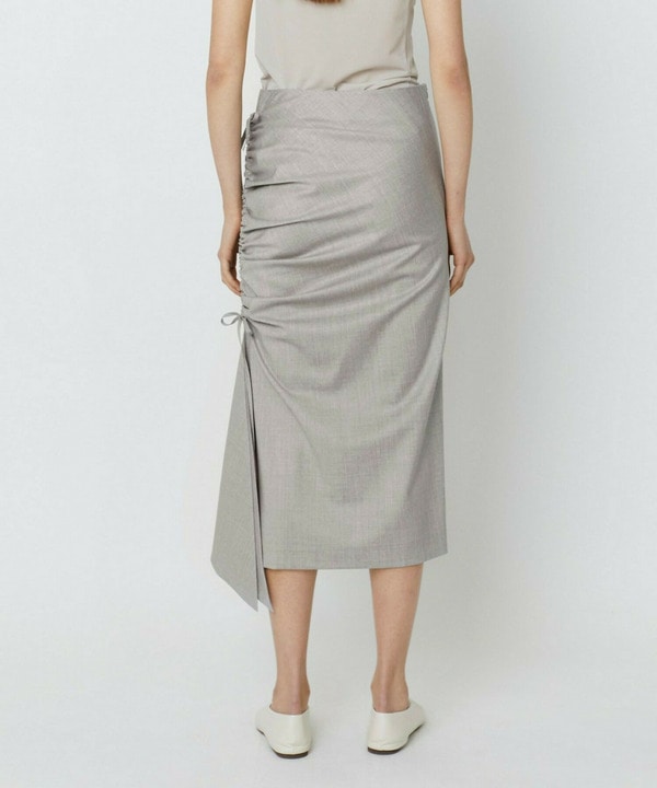 STRETCH WOOL RUFFLED SKIRT 詳細画像