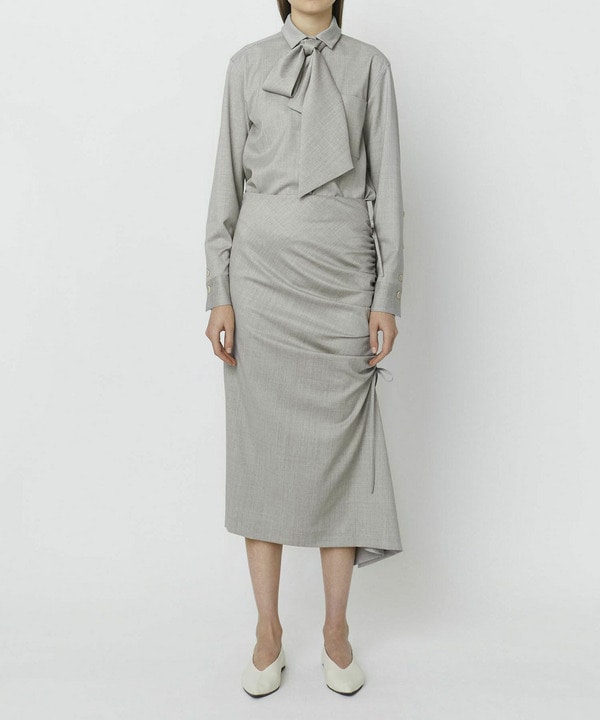 STRETCH WOOL RUFFLED SKIRT 詳細画像