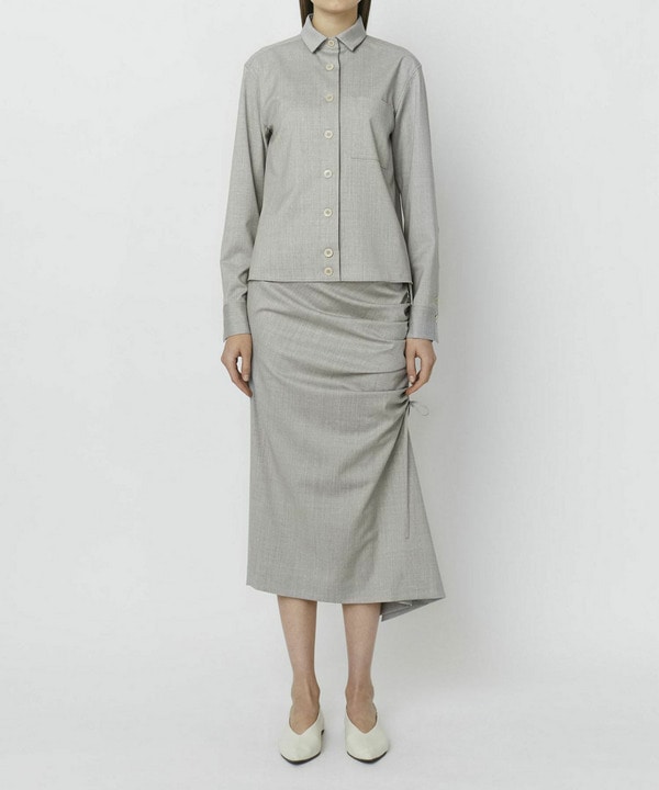 STRETCH WOOL RUFFLED SKIRT 詳細画像