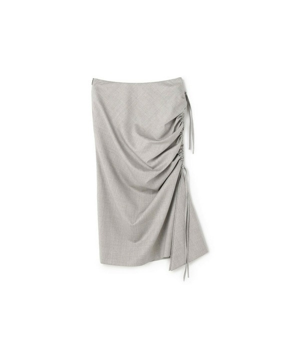 STRETCH WOOL RUFFLED SKIRT 詳細画像 ライトグレー