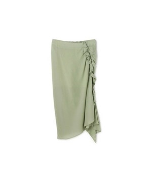 CUPRA GEORGETTE RUFFLED SKIRT