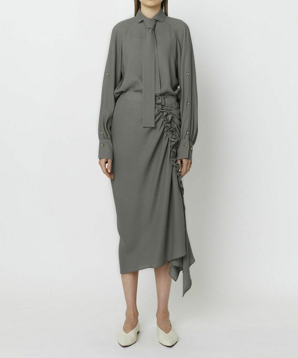 CUPRA GEORGETTE RUFFLED SKIRT 詳細画像