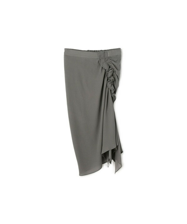 CUPRA GEORGETTE RUFFLED SKIRT 詳細画像 グレー