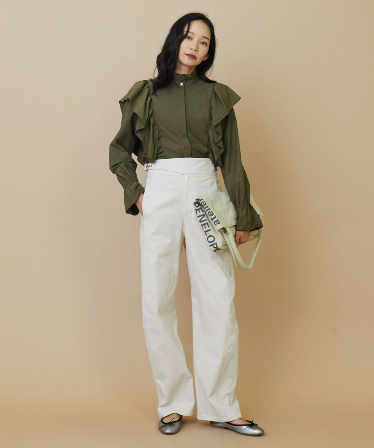 【YOSHIKO KRIS-WEBB×L’EQUIPE】10ozホワイトデニムパンツ 詳細画像
