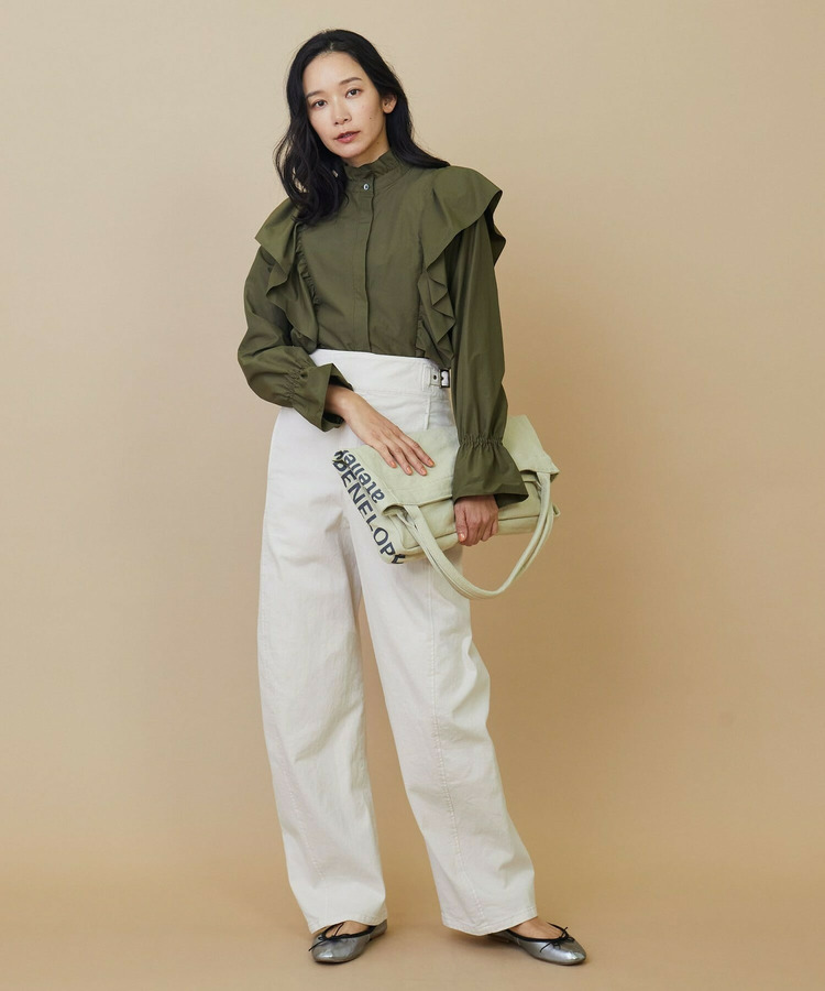 【YOSHIKO KRIS-WEBB×L’EQUIPE】10ozホワイトデニムパンツ 詳細画像