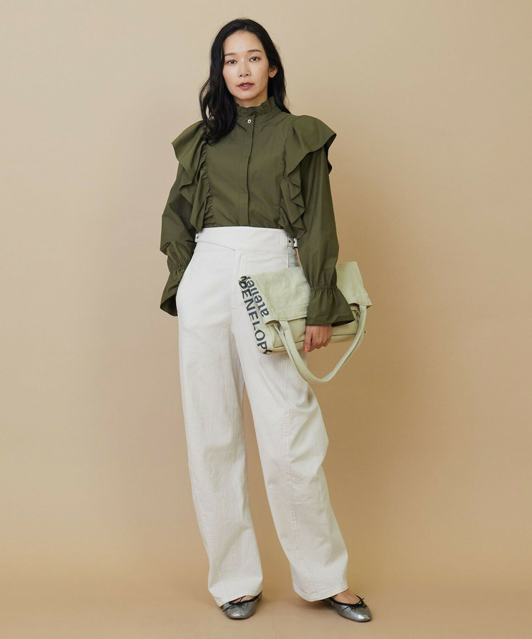 【YOSHIKO KRIS-WEBB×L’EQUIPE】10ozホワイトデニムパンツ 詳細画像