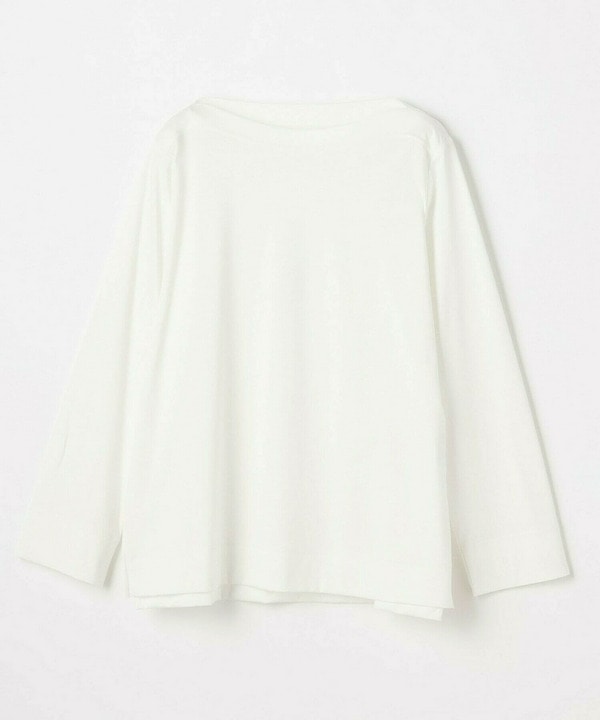 【Lサイズ】スーピマコットンボートネックカットソー 詳細画像 オフホワイト
