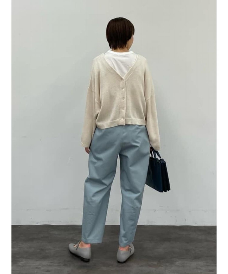 コットンエステルワンタックテーパードパンツ 詳細画像
