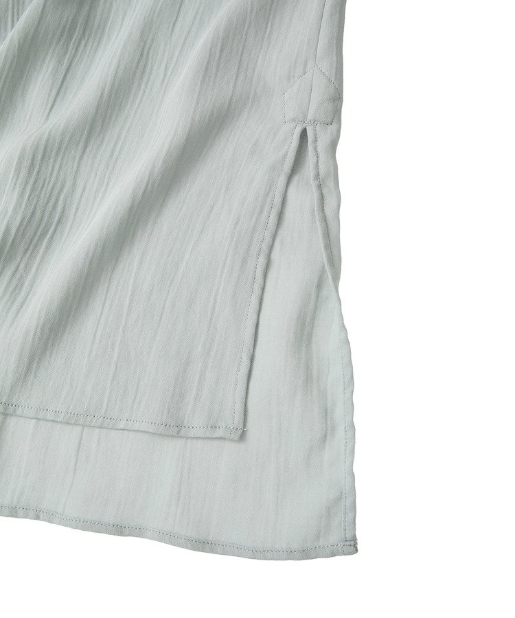 コットン強撚サテンチュニックシャツ 詳細画像