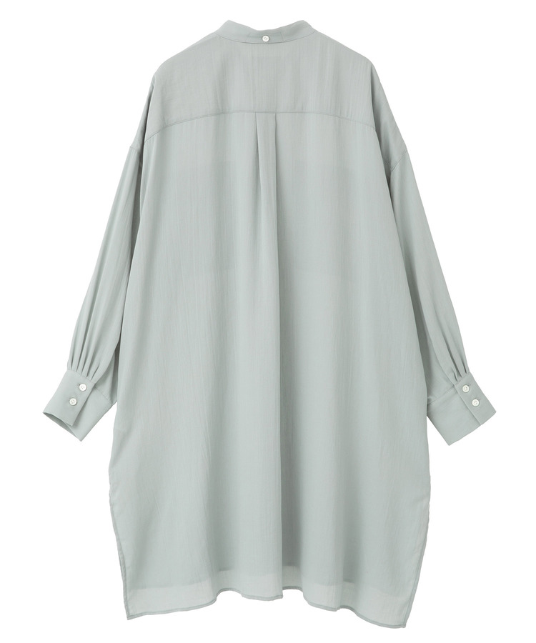 コットン強撚サテンチュニックシャツ 詳細画像