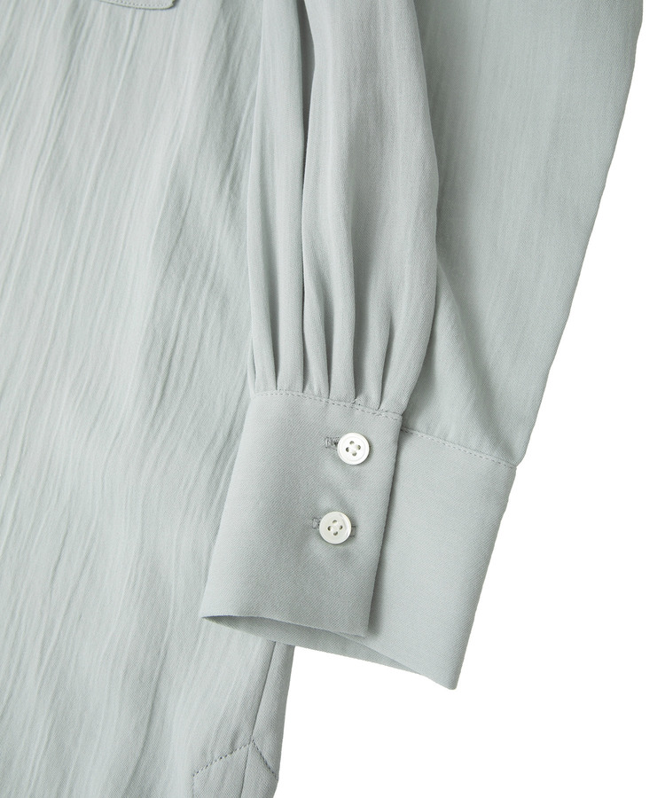 コットン強撚サテンチュニックシャツ 詳細画像