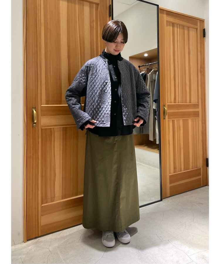 綿麻スラブサテンロングスカート 詳細画像