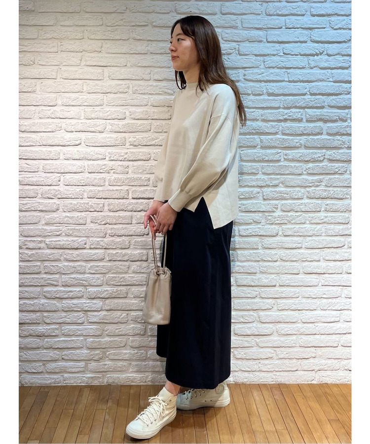 綿麻スラブサテンロングスカート 詳細画像