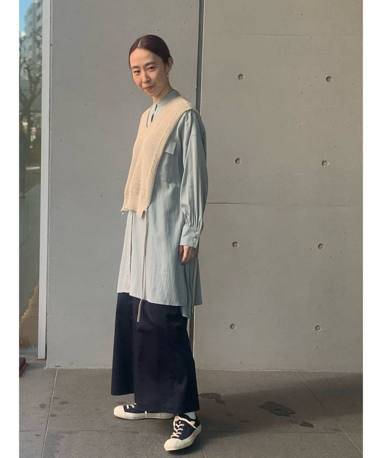 綿麻スラブサテンロングスカート 詳細画像