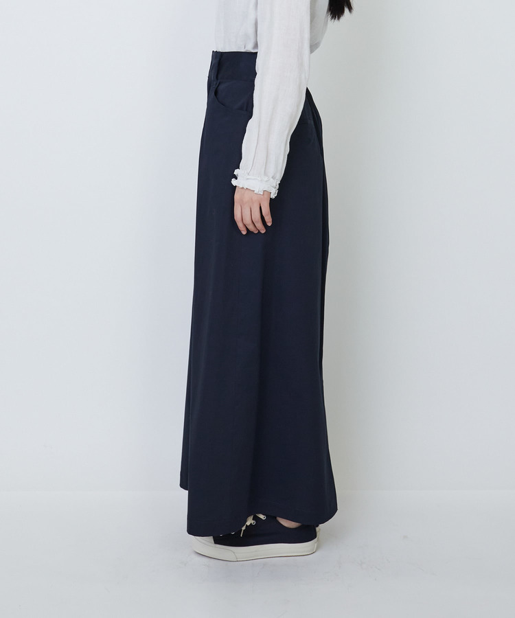 綿麻スラブサテンロングスカート 詳細画像