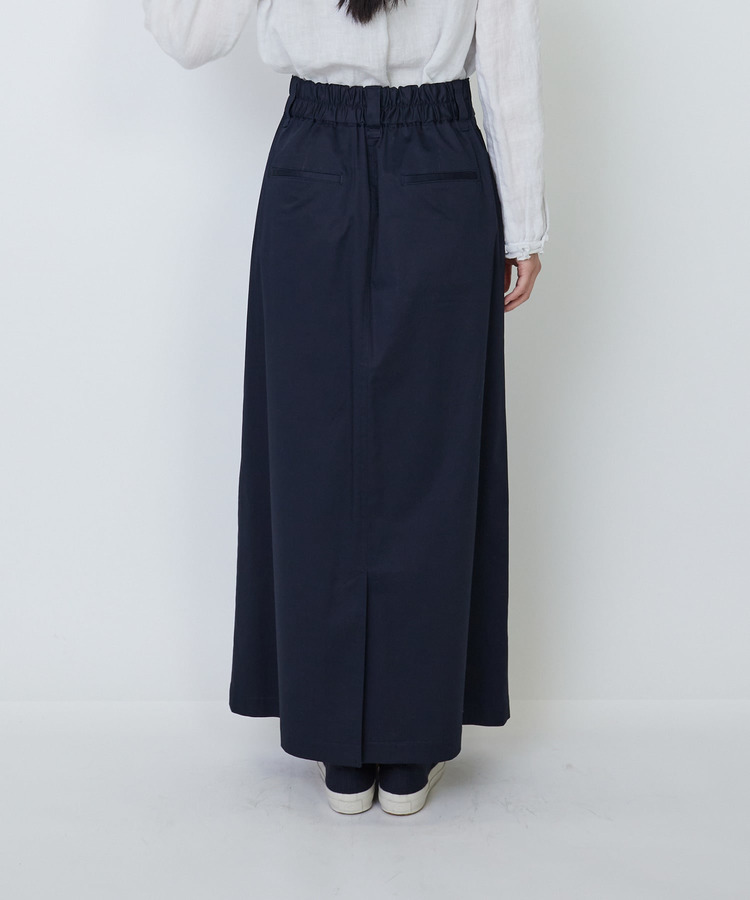 綿麻スラブサテンロングスカート 詳細画像