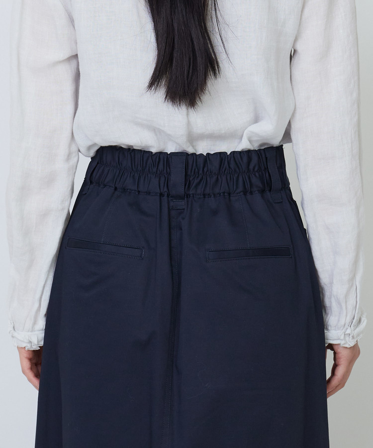 綿麻スラブサテンロングスカート 詳細画像