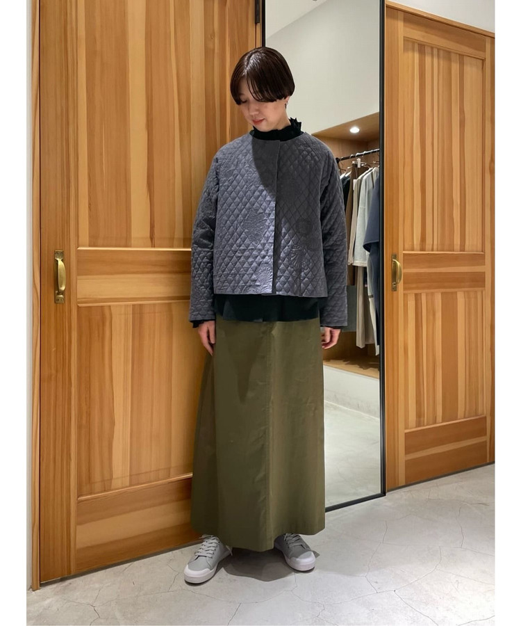 綿麻スラブサテンロングスカート 詳細画像