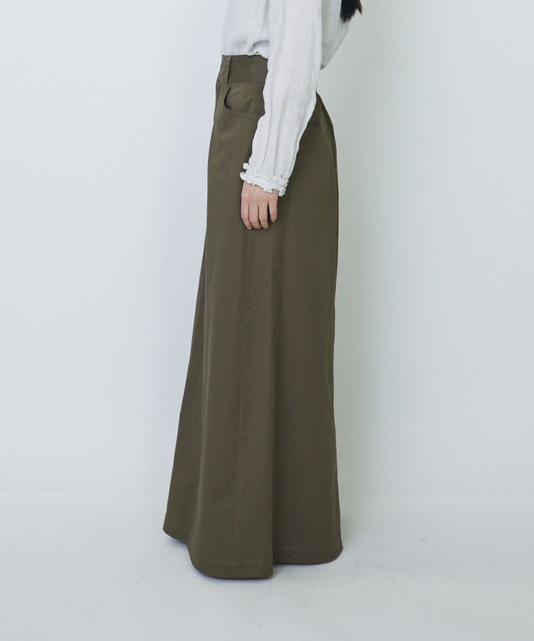 綿麻スラブサテンロングスカート 詳細画像