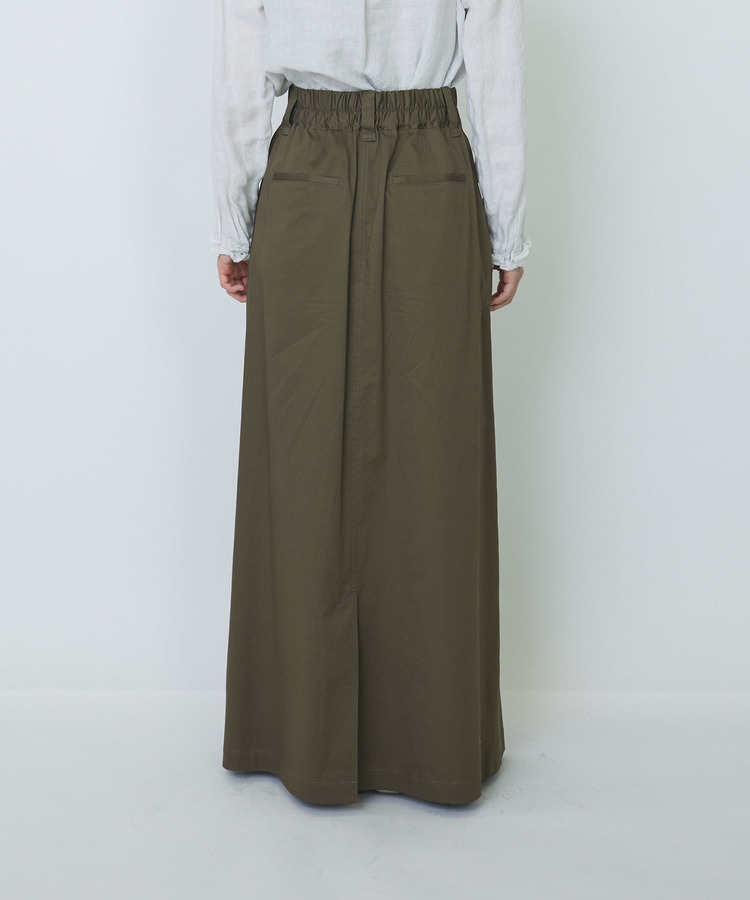 綿麻スラブサテンロングスカート 詳細画像