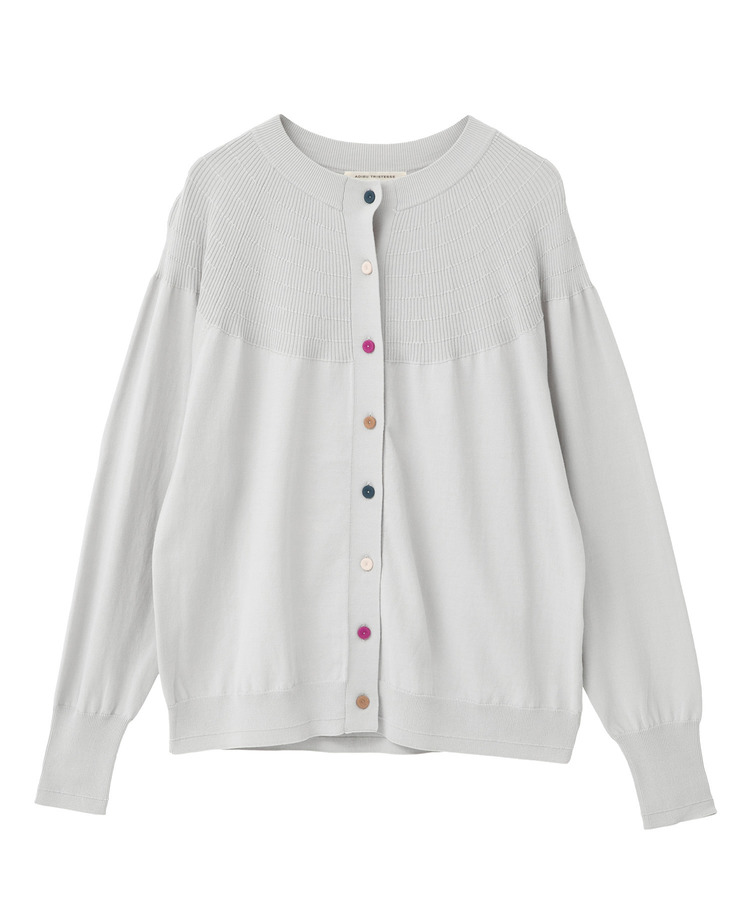 コットンカラフルボタンカーディガン　 詳細画像 ライトグレー