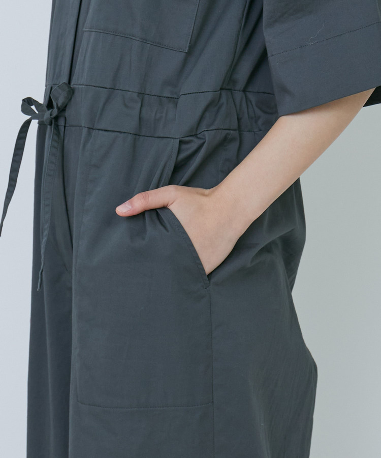 コットンリネンスラブサテンオールインワン 詳細画像