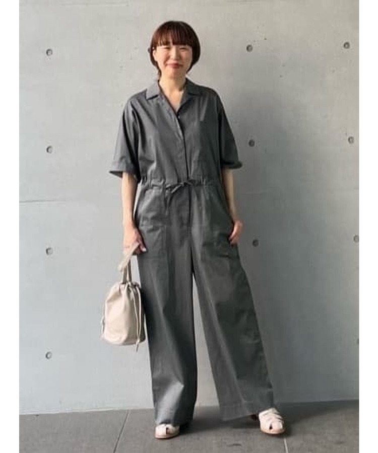 コットンリネンスラブサテンオールインワン 詳細画像