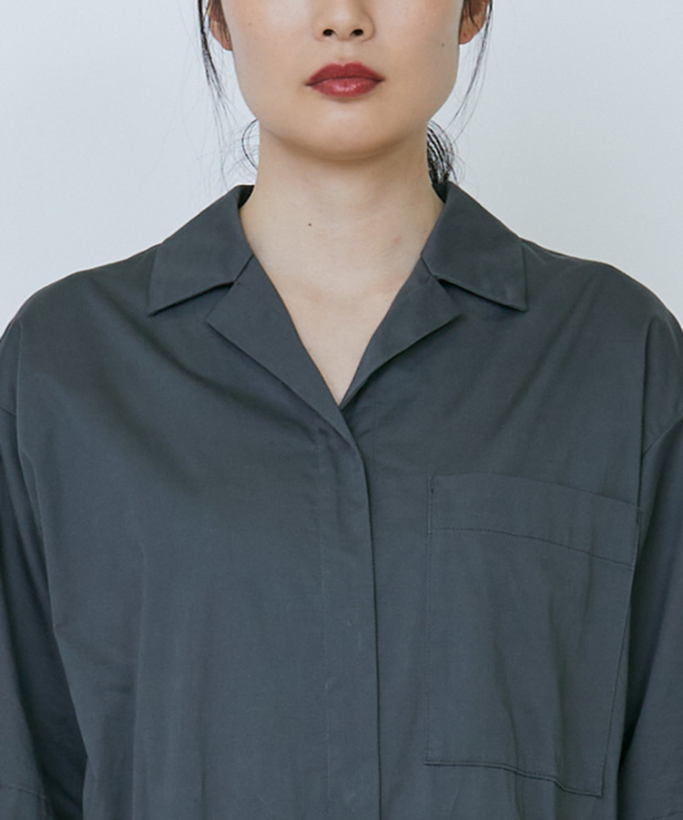 コットンリネンスラブサテンオールインワン 詳細画像