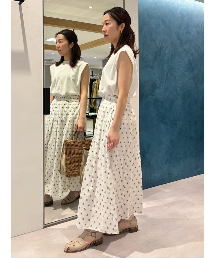 コットンチェアーモチーフカットジャカードスカート 詳細画像