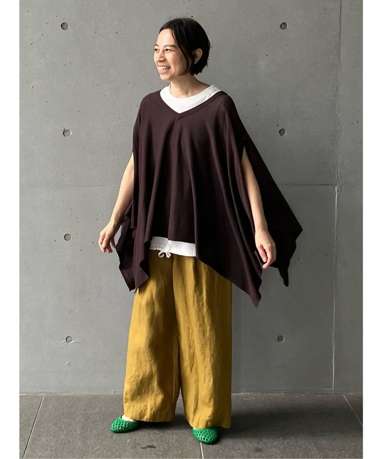 リネンコットン天竺2wayケープベスト 詳細画像