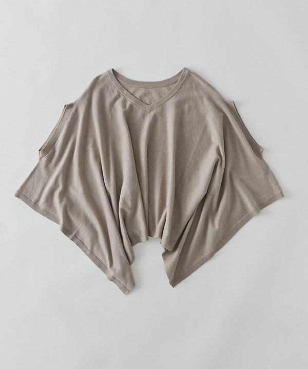 リネンコットン天竺2wayケープベスト 詳細画像 グレイッシュベージュ