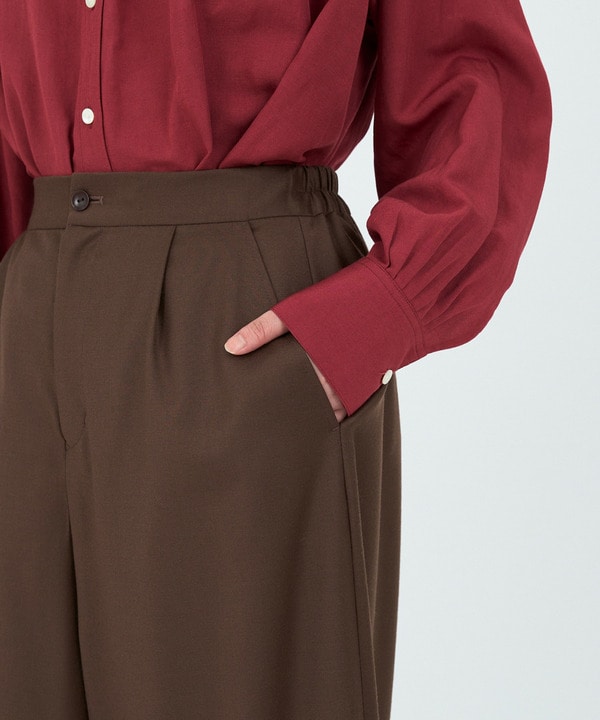 エステルウールストレッチバレルレッグパンツ 詳細画像