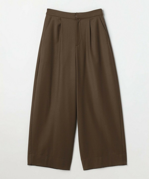 エステルウールストレッチバレルレッグパンツ 詳細画像 ブラウン