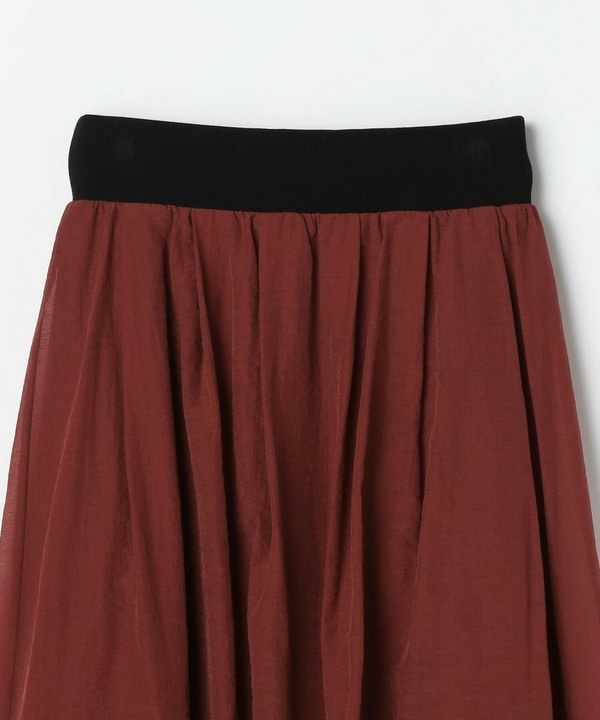 コットンナイロンオーガンジータックフレアースカート 詳細画像