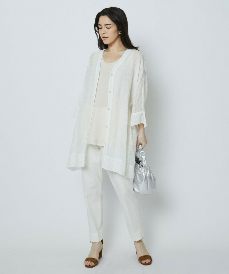 綿麻オックスストレッチパンツ 詳細画像