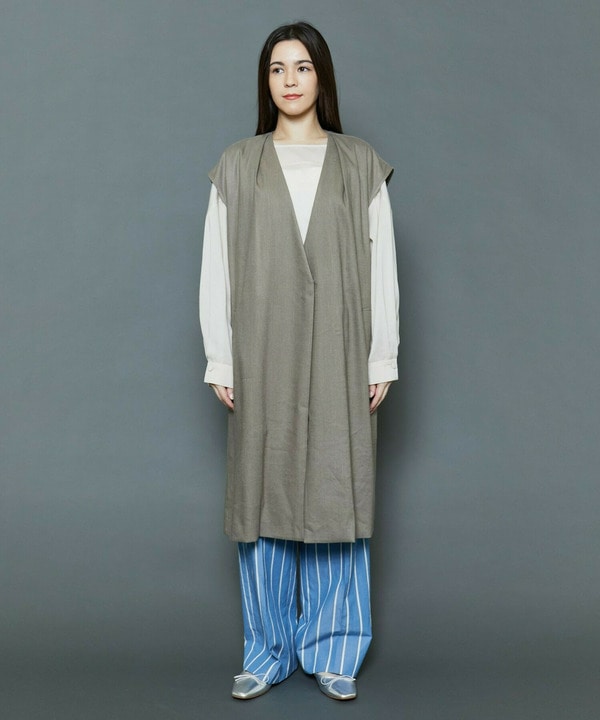 [MOGA Collection]ハイパーストレッチリネンロングジレ 詳細画像