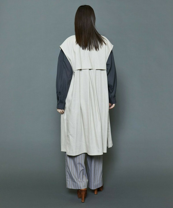 [MOGA Collection]ハイパーストレッチリネンロングジレ 詳細画像