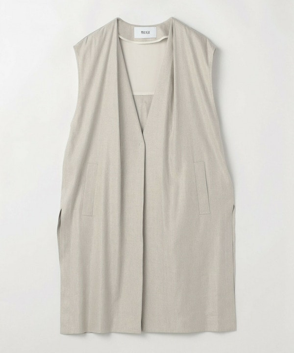 [MOGA Collection]ハイパーストレッチリネンロングジレ 詳細画像