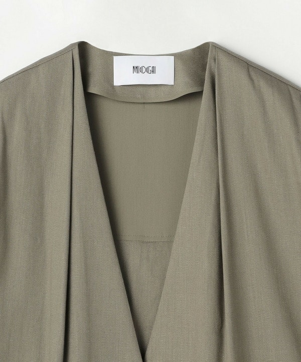 [MOGA Collection]ハイパーストレッチリネンロングジレ 詳細画像